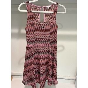 Candie's Women's Knit 70's‎ 90's Dress Colorful Sleeveless V Neck Size Medium
